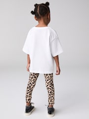 smALLSAINTS Leopard Oversized Younger Girls Underground T-Shirt and Leggings Set - Image 2 of 9