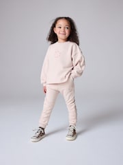 smALLSAINTS Pink Younger Girls Oversized Tierra Sweatshirt and Joggers Set - Image 1 of 7