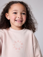 smALLSAINTS Pink Younger Girls Oversized Tierra Sweatshirt and Joggers Set - Image 2 of 7