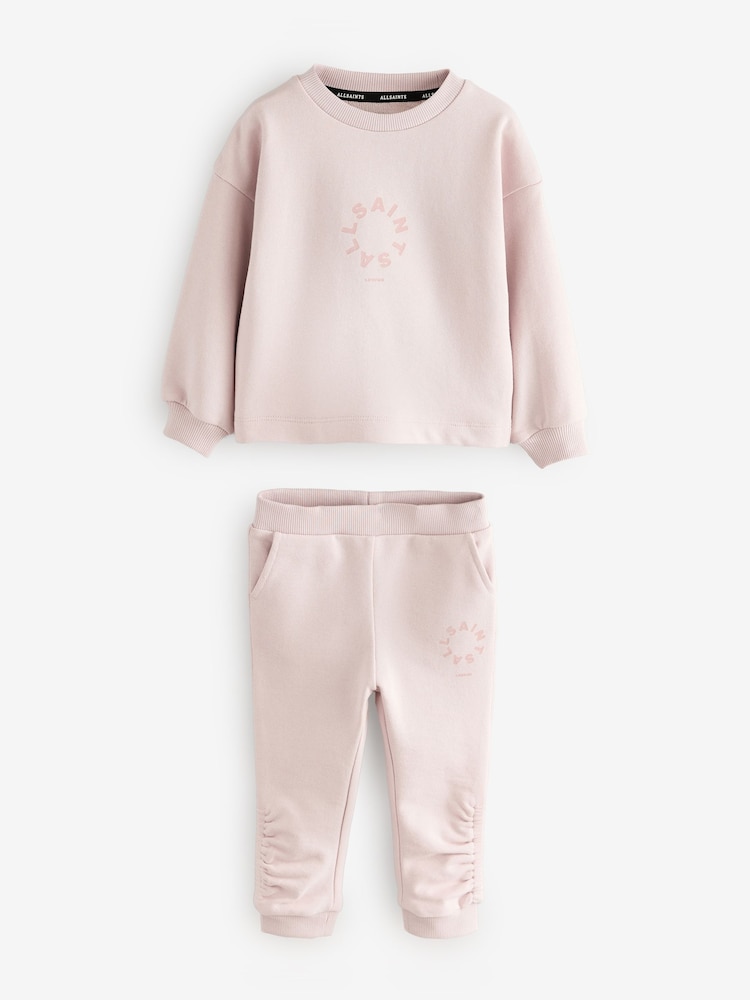 smALLSAINTS Pink Younger Girls Oversized Tierra Sweatshirt and Joggers Set - Image 4 of 7