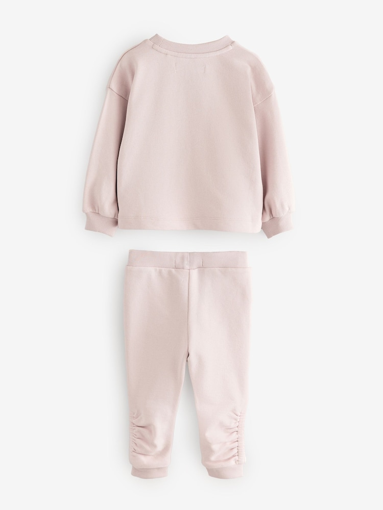 smALLSAINTS Pink Younger Girls Oversized Tierra Sweatshirt and Joggers Set - Image 5 of 7