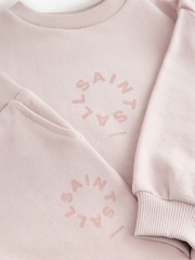 smALLSAINTS Pink Younger Girls Oversized Tierra Sweatshirt and Joggers Set - Image 6 of 7