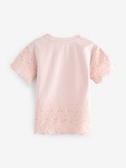 smALLSAINTS Younger Girls Oversized Broderie 100% Cotton T-Shirt Dress - Imaginea 8 din 8