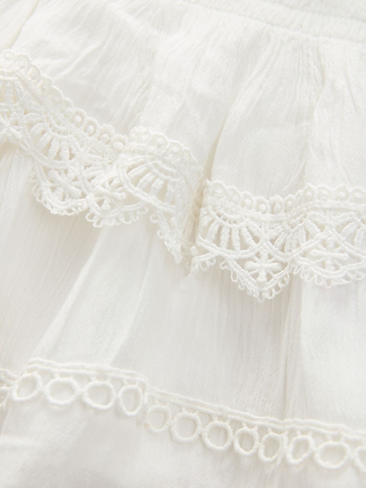 smALLSAINTS White Younger Girls Frill Lace Dress - Image 9 of 9