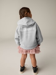 smALLSAINTS Younger Girls Oversized Underground Zip Through Hoodie - Image 3 of 8