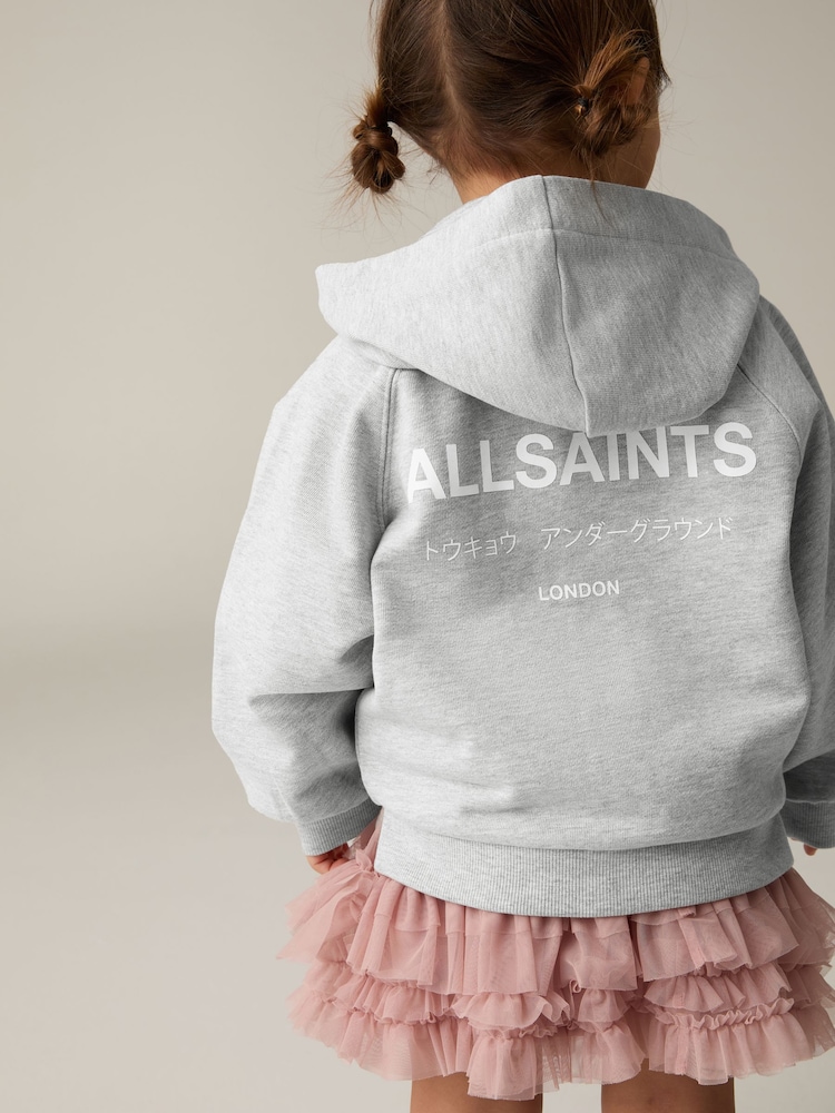 smALLSAINTS Younger Girls Oversized Underground Zip Through Hoodie - Image 4 of 8