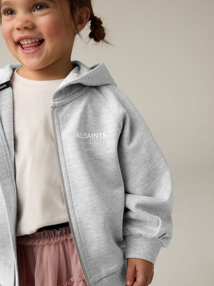 smALLSAINTS Younger Girls Oversized Underground Zip Through Hoodie - Image 5 of 8