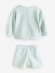 smALLSAINTS Blue Younger Girls Oversized Logo Sweatshirt and Shorts Set - Image 7 of 8