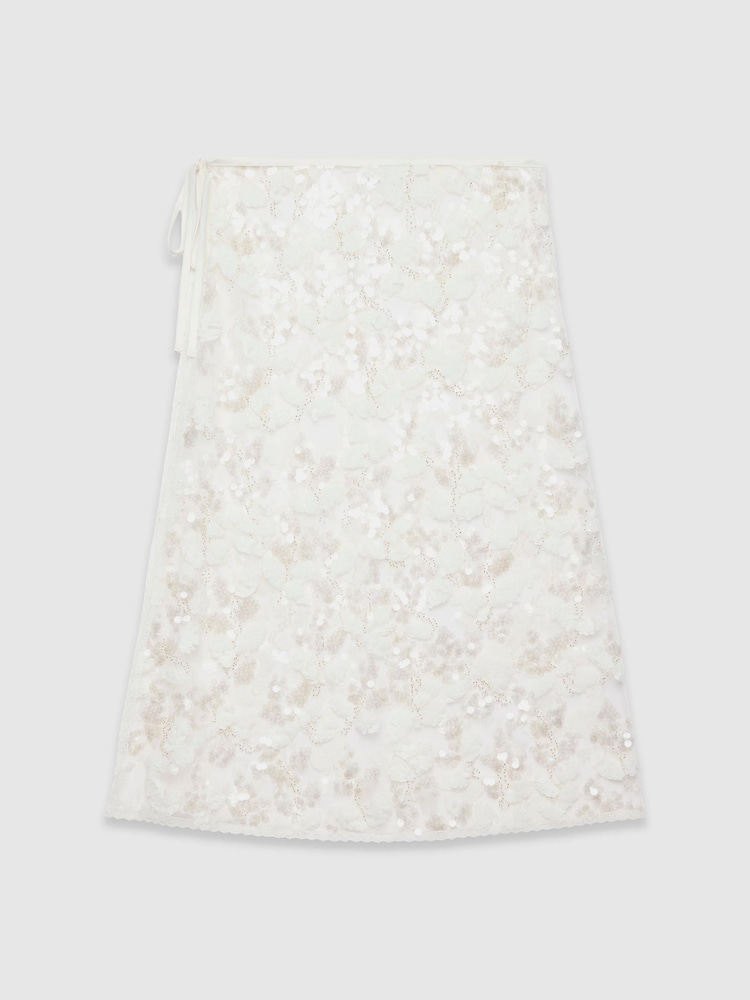 Mint Velvet White Embellished Skirt Scarf - Image 3 of 3 Mint Velvet White Embellished Skirt Scarf - Image 3 of 3