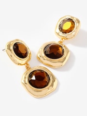 Mint Velvet Brown Resin Drop Earrings - Image 2 of 3