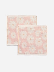 Set of 2 Pink 100% Cotton Daisy Face Cloths - Image 3 of 3