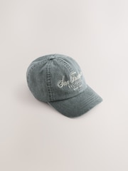 Washed Charcoal Grey 100% Cotton Baseball Cap Hat (3mths-16yrs) - Image 3 of 5