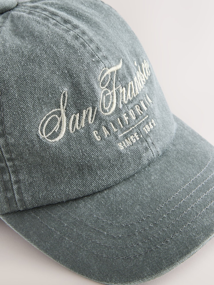 Washed Charcoal Grey 100% Cotton Baseball Cap Hat (3mths-16yrs) - Image 5 of 5