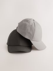 Grey/Charcoal Baseball 100% Cotton Caps 2 Pack (3mths-16yrs) - Image 1 of 4