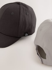 Grey/Charcoal Baseball 100% Cotton Caps 2 Pack (3mths-16yrs) - Image 4 of 4