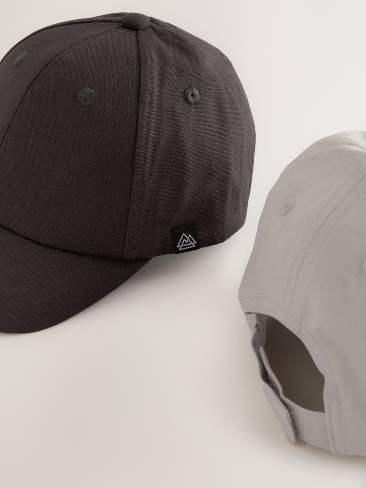 Grey/Charcoal Baseball 100% Cotton Caps 2 Pack (3mths-16yrs) - Image 4 of 4