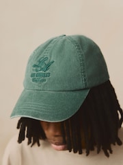 Washed Green 100% Cotton Baseball Cap Hat (3mths-16yrs) - Image 2 of 6