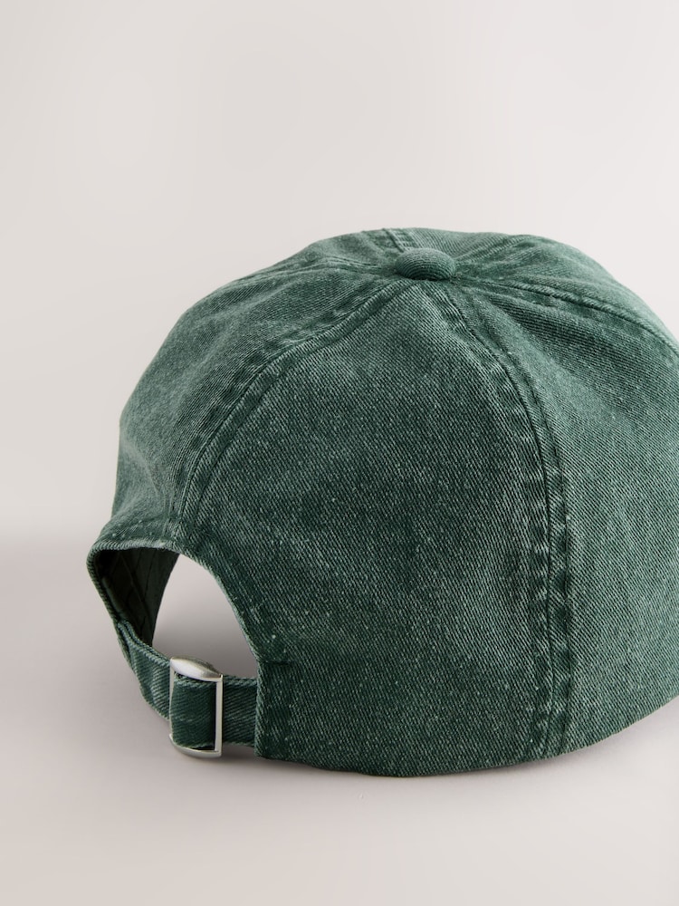 Washed Green 100% Cotton Baseball Cap Hat (3mths-16yrs) - Image 6 of 6