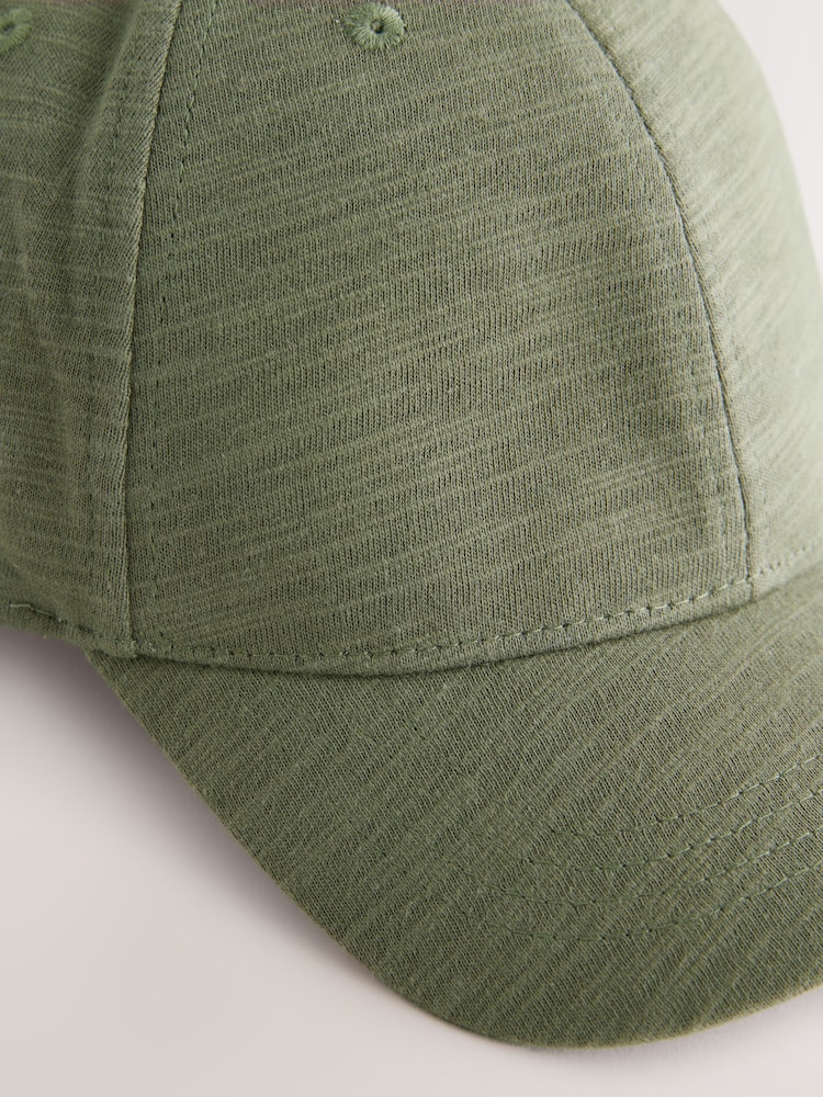 Khaki Green Jersey Baseball 100% Cotton Cap (3mths-16yrs) - Image 2 of 3