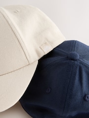 Navy/Stone Baseball 100% Cotton Caps 2 Pack (3mths-16yrs) - Image 2 of 3