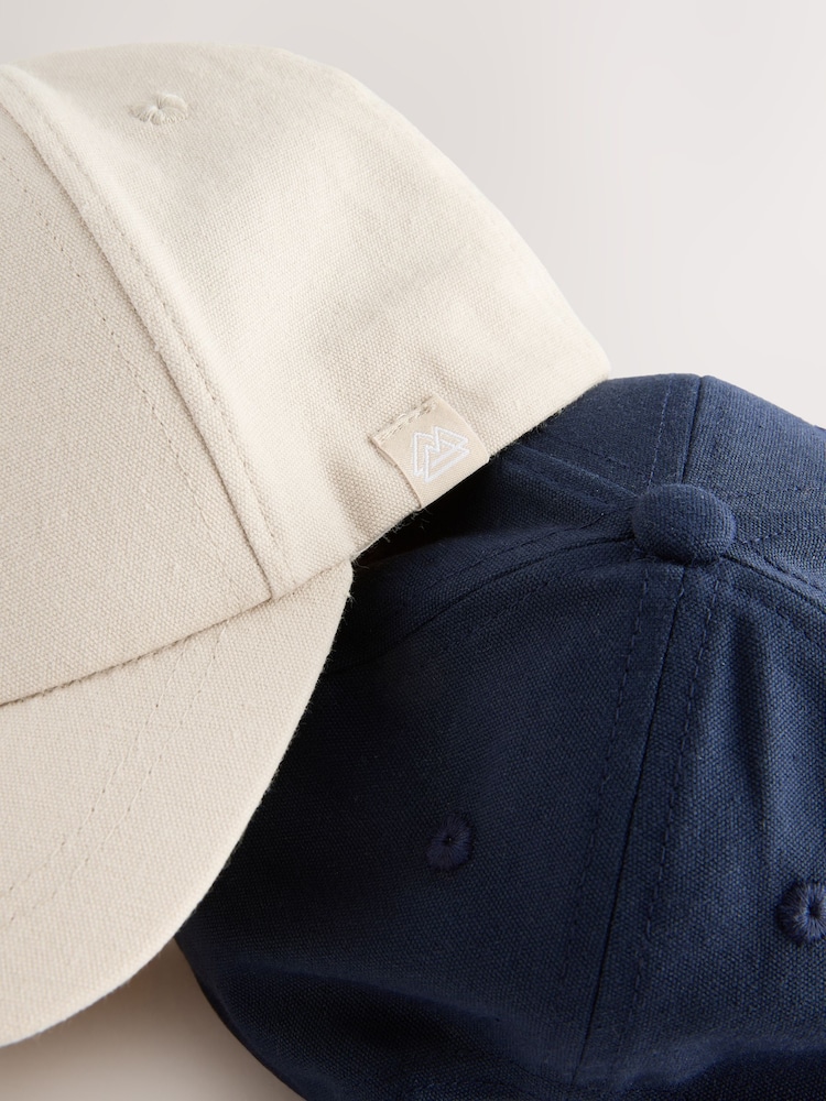 Navy/Stone Baseball 100% Cotton Caps 2 Pack (3mths-16yrs) - Image 2 of 3