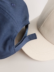 Navy/Stone Baseball 100% Cotton Caps 2 Pack (3mths-16yrs) - Image 3 of 3