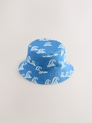 Seaside Print Print Reversible Bucket 100% Cotton Hat (3mths-10yrs) - Image 1 of 3
