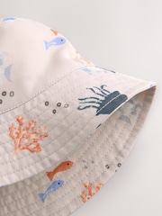 Sea Creature Print 100% Cotton Bucket Hat (3mths-10yrs) - Image 4 of 5