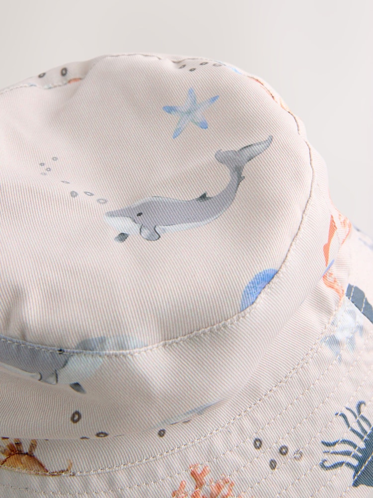 Sea Creature Print 100% Cotton Bucket Hat (3mths-10yrs) - Image 5 of 5