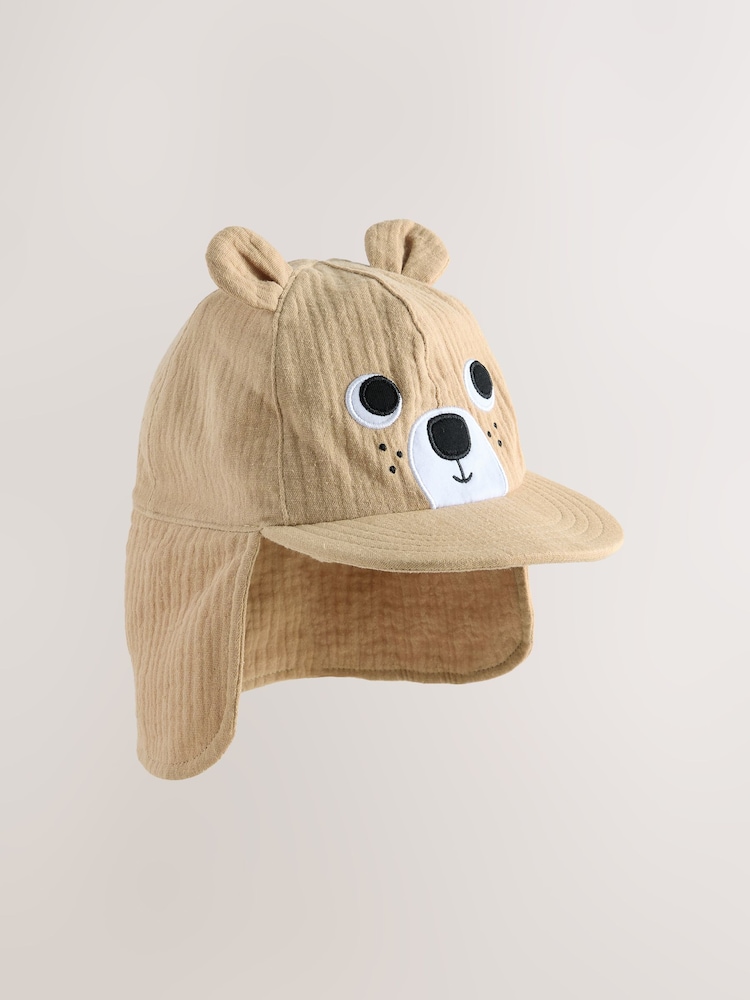 Brown Bear Legionnaire 100% Cotton Hat (3mths-10yrs) - Image 4 of 6