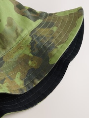 Camouflage/Black 100% Cotton Reversible Bucket Hat (1-16yrs) - Image 3 of 8