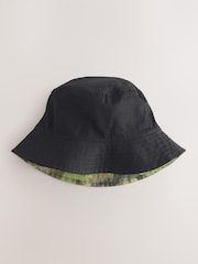 Camouflage/Black 100% Cotton Reversible Bucket Hat (1-16yrs) - Image 5 of 8
