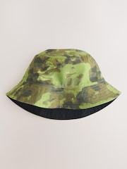 Camouflage/Black 100% Cotton Reversible Bucket Hat (1-16yrs) - Image 8 of 8