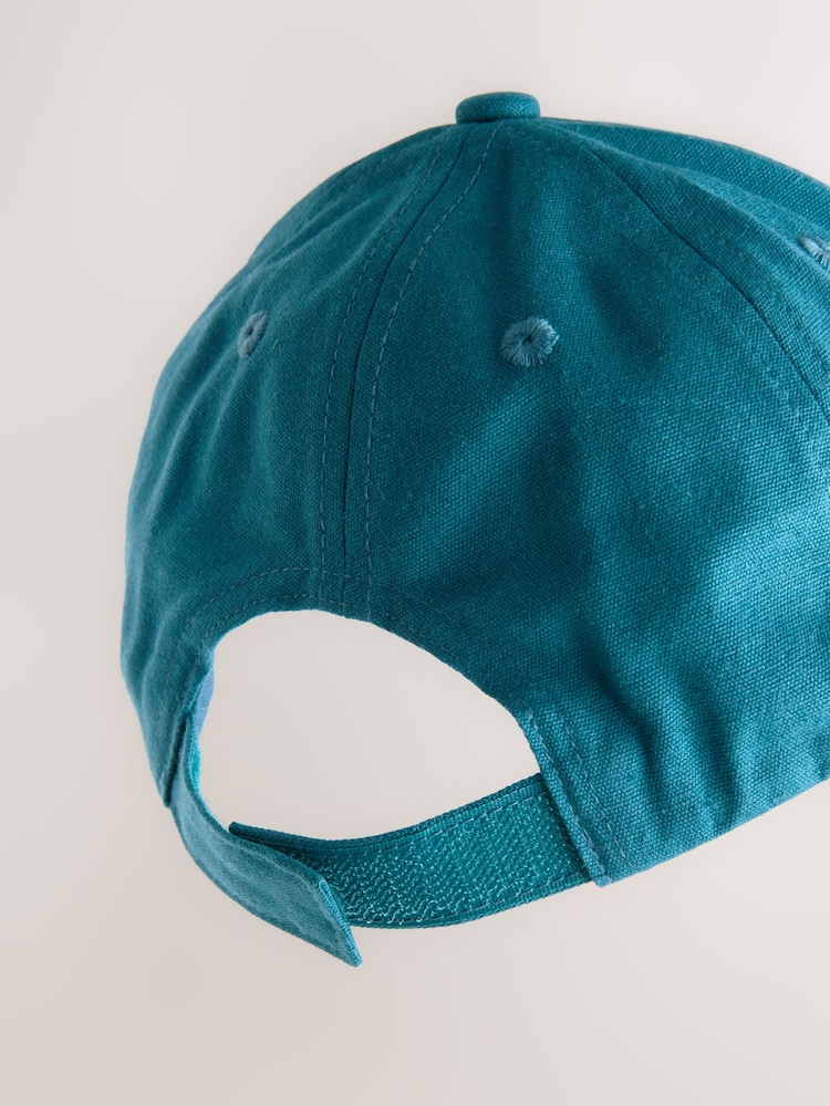 Teal Blue Canvas 100% Cotton Cap 1-16 years (3mths-16yrs) - Image 2 of 3