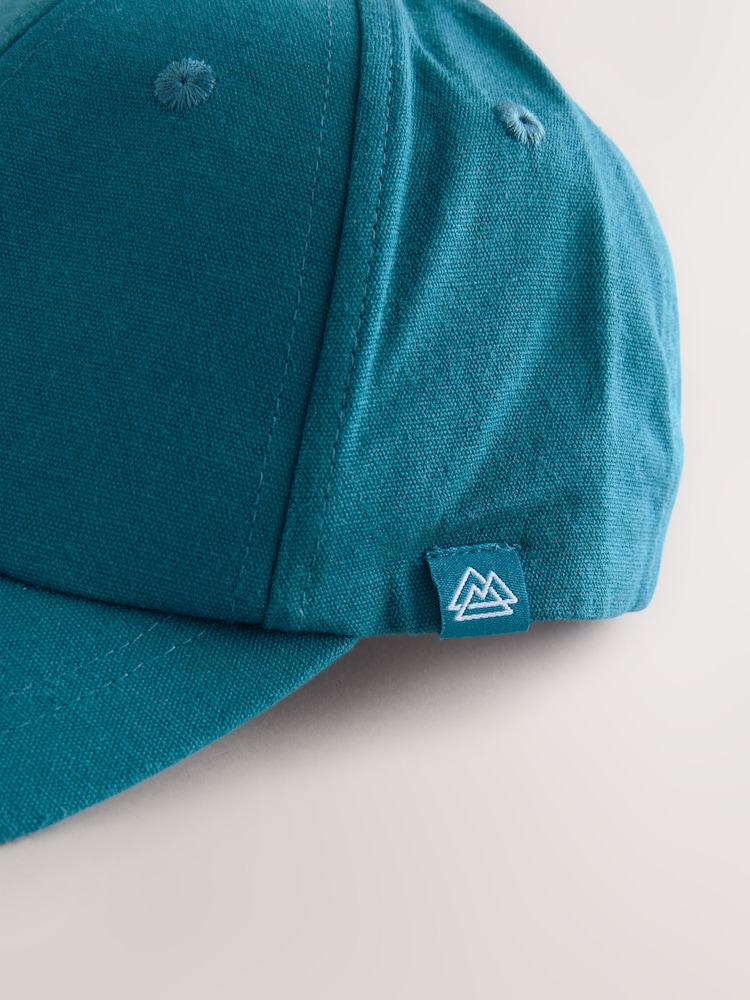 Teal Blue Canvas 100% Cotton Cap 1-16 years (3mths-16yrs) - Image 3 of 3