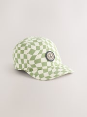 Green Check Baseball 100% Cotton Cap (3mths-10yrs) - Image 1 of 3