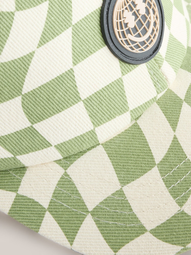 Green Check Baseball 100% Cotton Cap (3mths-10yrs) - Image 2 of 3