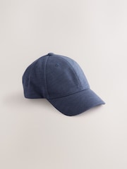 Navy Marl Jersey Baseball 100% Cotton Cap (3mths-16yrs) - Image 1 of 3