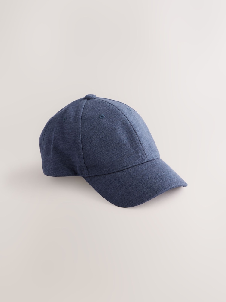 Navy Marl Jersey Baseball 100% Cotton Cap (3mths-16yrs) - Image 1 of 3