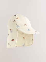 Mini Dino Print Legionnaire 100% Cotton Hat (3mths-10yrs) - Image 1 of 3