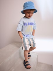 Blue 100% Cotton  Washed Bucket Hat (3mths-16yrs) - Image 2 of 5
