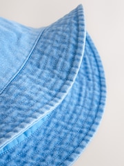 Blue 100% Cotton  Washed Bucket Hat (3mths-16yrs) - Image 4 of 5