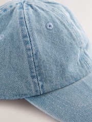 Washed Blue Denim 100% Cotton Baseball Cap Hat (3mths-16yrs) - Image 2 of 3