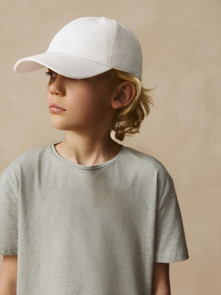 White Canvas 100% Cotton Cap 1-16 years (3mths-16yrs) - Image 1 of 6