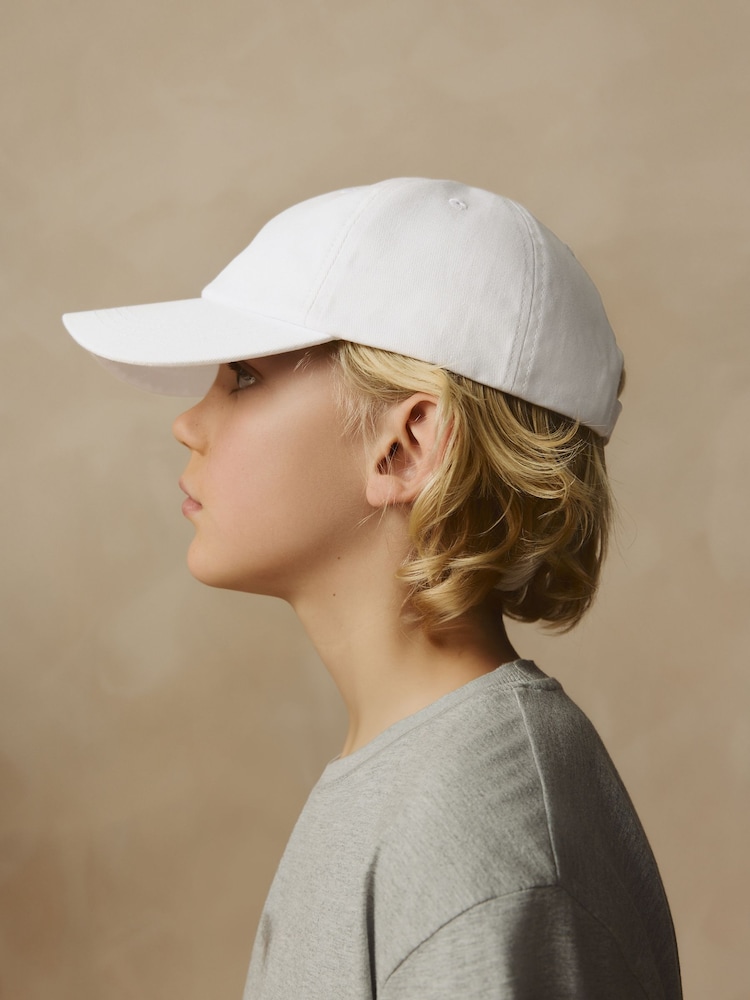 White Canvas 100% Cotton Cap 1-16 years (3mths-16yrs) - Image 3 of 6