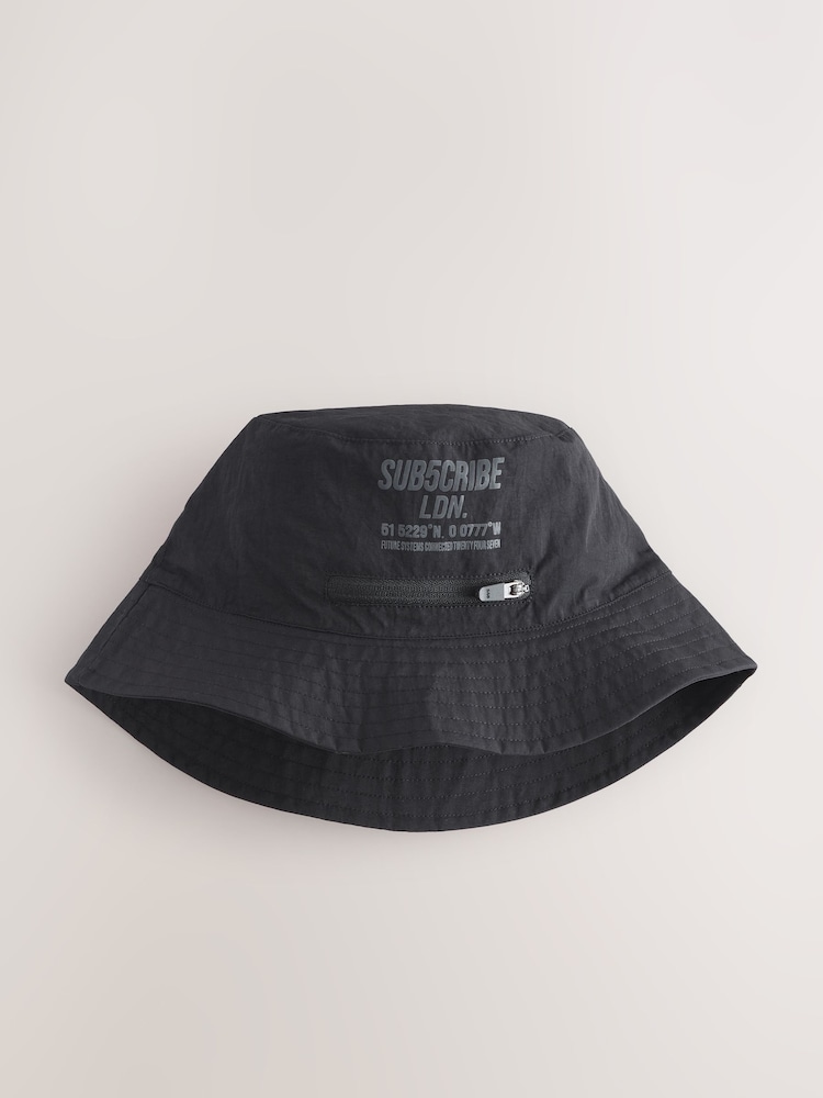 Black Subscribe Bucket Hat (3mths-16yrs) - Image 4 of 6