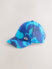 Azul con estampado marmolado - 100% Cotton Baseball Cap Hat (1-16yrs) - Imagen 3 de 5