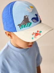 Blue Seaside Baseball Cap Hat (3mths-10yrs) - Image 1 of 3
