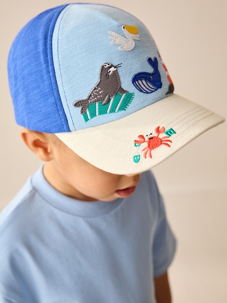 Blue Seaside Baseball Cap Hat (3mths-10yrs) - Image 1 of 3