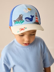 Blue Seaside Baseball Cap Hat (3mths-10yrs) - Image 3 of 3